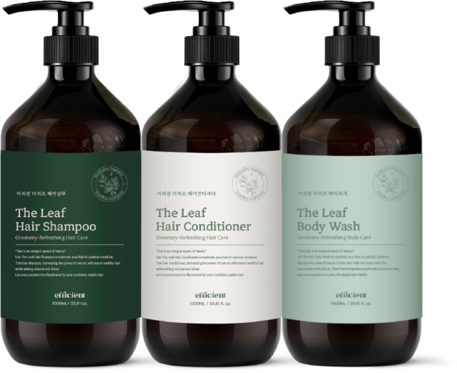 업소용 샴푸 린스 바디워시 3종세트 대용량 1000ml 호텔 펜션 어메니티 이피션 더리프, 1, 1L