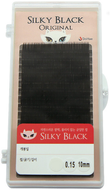 실키블랙 속눈썹 오리지널 래쉬 실크모 연장 재료, D컬  × 0.10mm, 11mm, 1개