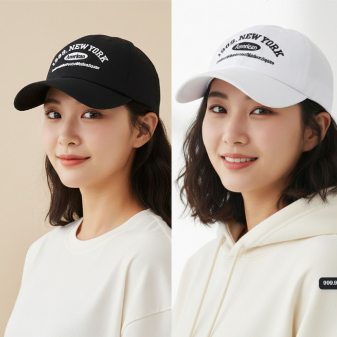 린델 1+1 머리작아 보이는 남여공용 1989 뉴욕 레터링 모자 볼캡