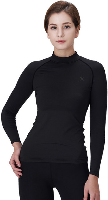 기어엑스 여성용 일반 사계절 긴팔목넥 언더레이어 상의