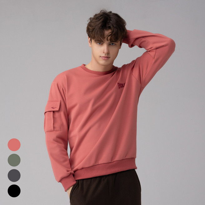 에버라스트 남자 맨투맨 티셔츠 카고포켓 긴팔티