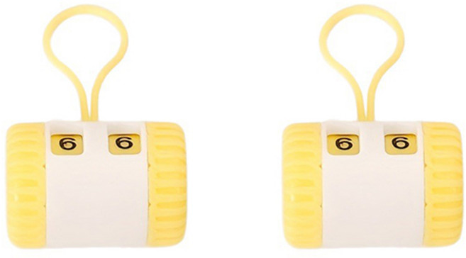 1+1 뜨개질 카운터 스티치 마커, 2개, 옐로우