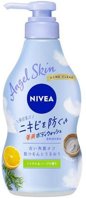 NIVEA 니베아 엔젤스킨 여드름용 바디워시 시트러스 허브 본체 480ml, 1개