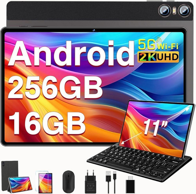 SEBBE 2026 태블릿 11인치 안드로이드 제미니 AI 스크린 2K 16GB RAM +256G + 2TB TF 10000mAh 2.0GHz 옥타 코어 와이드바인 L, SEBBE 2026 태블릿 11인치 안드로이드, 제미니