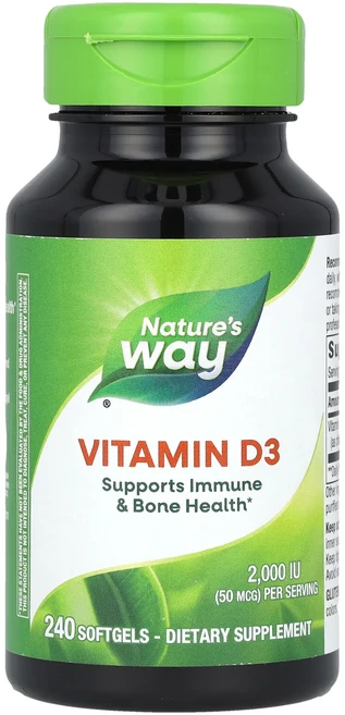 Nature's Way 비타민D3 50mcg(2000IU) 소프트젤 240정, NaturesWay비타민D350mcg2000IU소프트젤 - 쿠팡