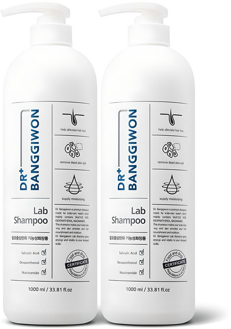 닥터방기원 랩 탈모 증상 완화 샴푸, 1L, 2개