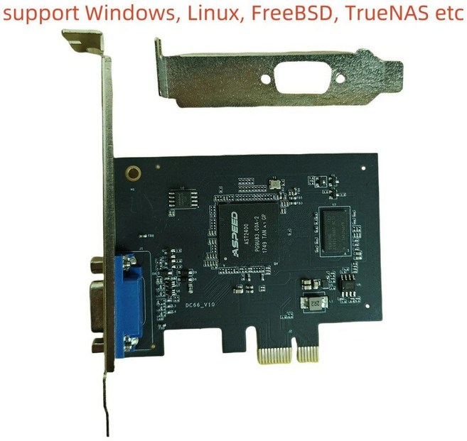 Windows Linux FreeBSD FreeNAS Solaries ASPEED AST2400 그래픽 카드 PCIe X1 VGA 로컬 디스플레이 IPMI, half height, 단일옵션