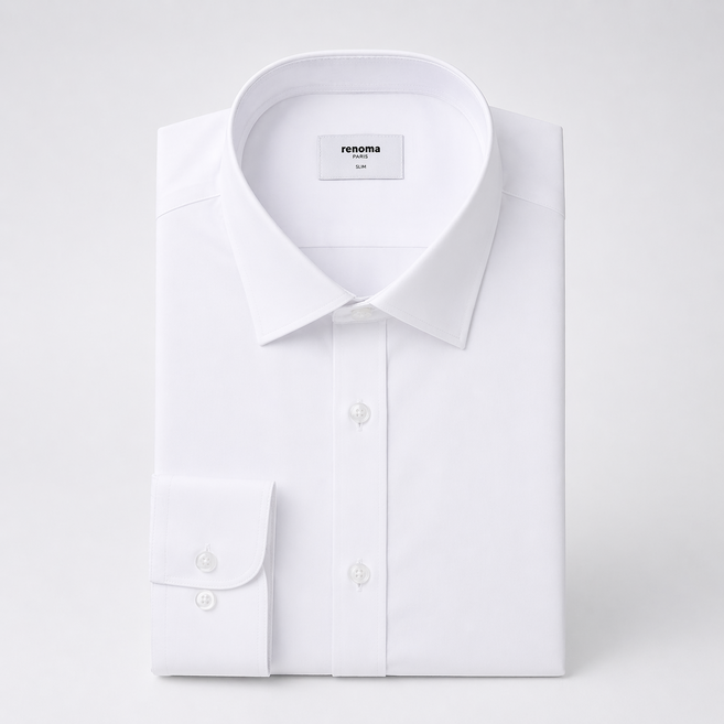 레노마셔츠 슬림핏 스판 스트레치 비침이 적은 남성 정장 와이셔츠 Z112WH
