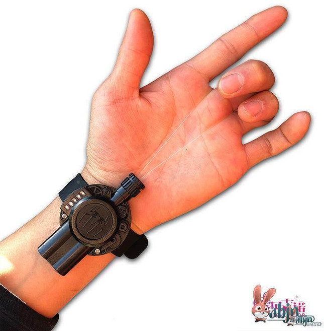 스파이더 거미줄 발사기 블랙 장난감 웹슈터 자동 손목, 표준 구성, 1개, 레드 스파이더 마스크 라이트업