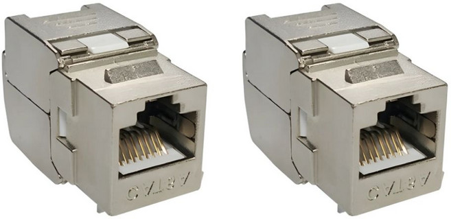 [Lanstar-Plus] 랜스타 플러스 STP CAT.6A 8P8C 키스톤잭 모듈 I-Type Metal (2개입), 1묶음