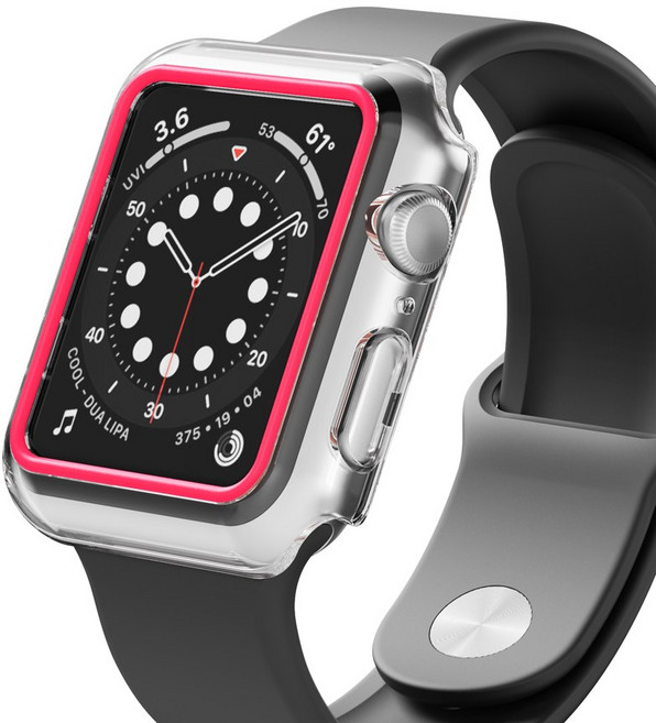 아이엠듀 애플워치 야광 풀커버 케이스, 핑크