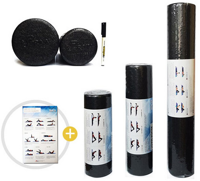 EPP 폼롤러 라텍스밴드 루프밴드 마사지볼 요가 필라테스 홈트용품, EPP 폼롤러 15x90cm/ 블랙, 1개