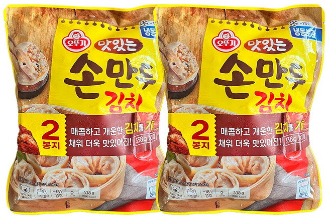 오뚜기 맛있는 손만두 김치, 4개, 338g