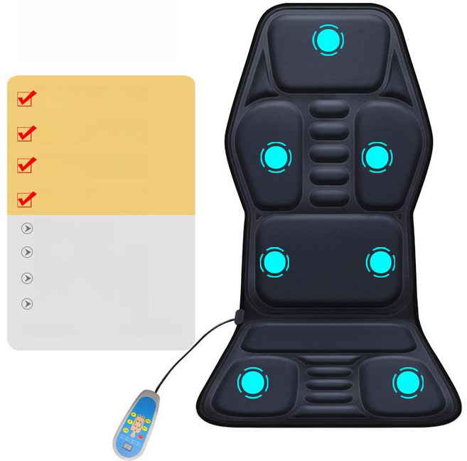 운전석 안마기 목어깨 휴플러스 장거리 빌라르 목마사지기, 클래식 12V 소형차 섬유 LCD, 1개, 기본 색상