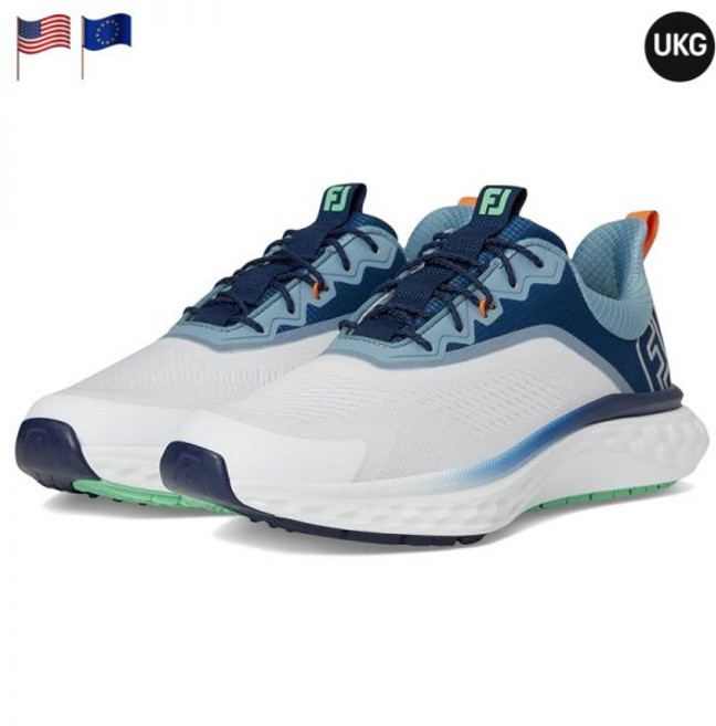 풋조이 FJ 퀀텀 화이트 피코트 아쿠아마린 남성 골프화