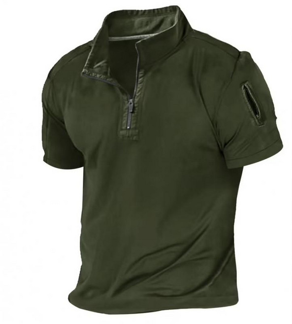지퍼 포켓 티셔츠 작업복 반팔 캐주얼 골프 밀리터리 전술 남성