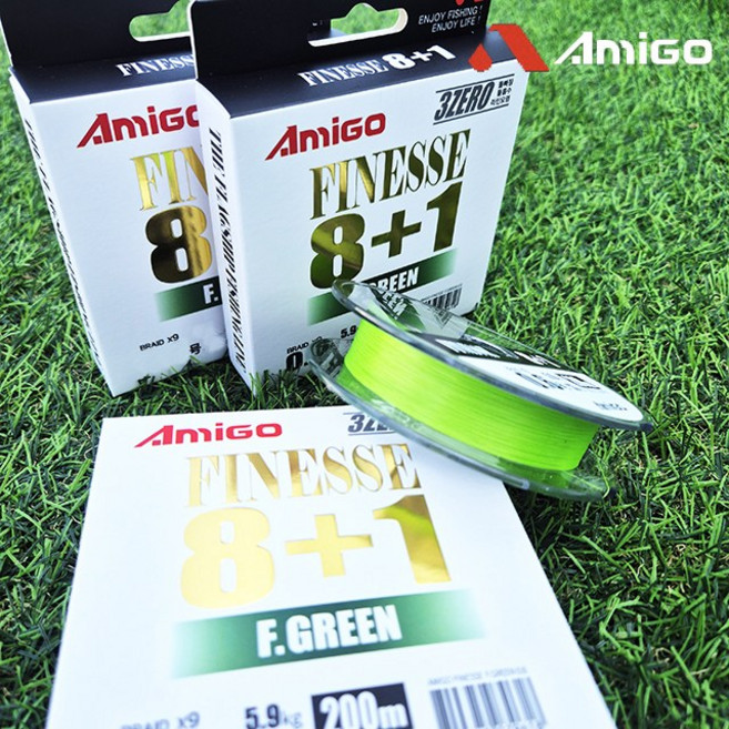아미고 피네스 8합사 에깅 쭈꾸미 갑오징어 타이라바 합사 200m, 그린, 1개