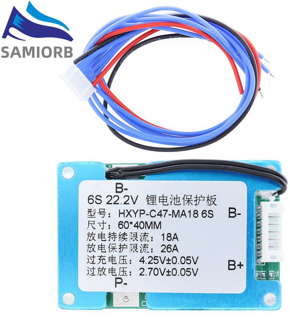 4S 5S 6S BMS 균형 16 8V 보호 온도 LMO 18650 배터리 21V 보드 이온 충전기 7S 20A 삼원, 6S 25.2V heat sink, 1개