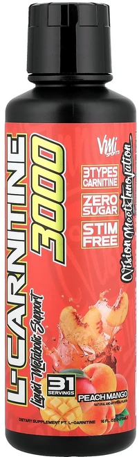VMI Sports L-Carnitine 3000 Peach Mango 16 fl oz 473 ml, 1개, 473ml - 쿠팡