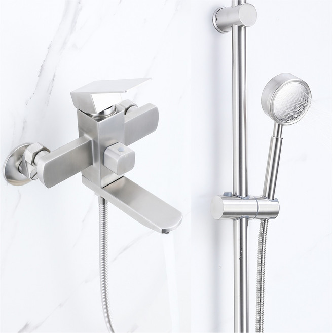 준앤코 SQS 스테인리스 샤워기세트 샤워수전 슬라이드바 욕조샤워기, 1개, SQS01