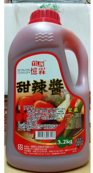 憶霖 全素甜辣醬 3.2kg, 1個