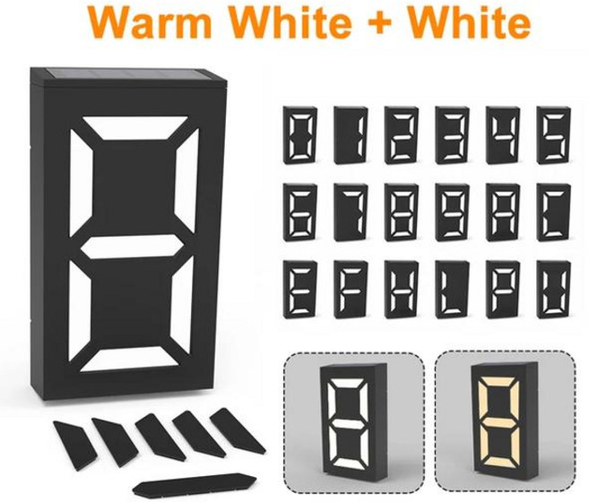 GEEKI 태양열 태양광 야외 조명 정원 잔디 마당 램프 실외등 정원등 집 번호 컨트리 하우스 문짝 플레이트, 11 Number X, 11 Number X