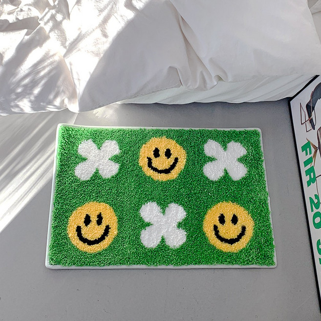 홈바내쓰 화장실 욕실 현관 매트 자카드 발매트, 07.럭키스마일