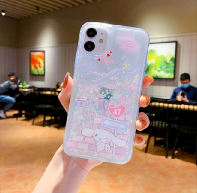 컵케이크 시나모롤 반짝이 글리터 갤럭시 A17케이스 무너폰 키즈폰케이스