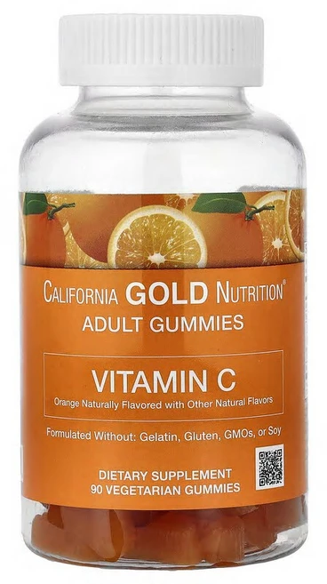 California Gold Nutrition 비타민C 구미젤리 100% 베타카로틴에서 추출한 비타민A 함유 식물성 구미젤리 90개 CGN-01092 - 쿠팡