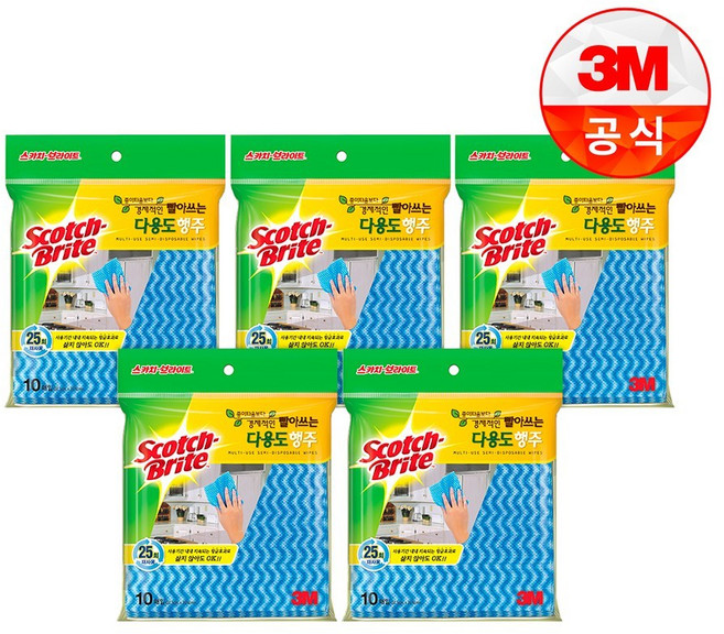 3M 스카치브라이트 빨아쓰는 다용도 행주 10p, 10개입, 5개