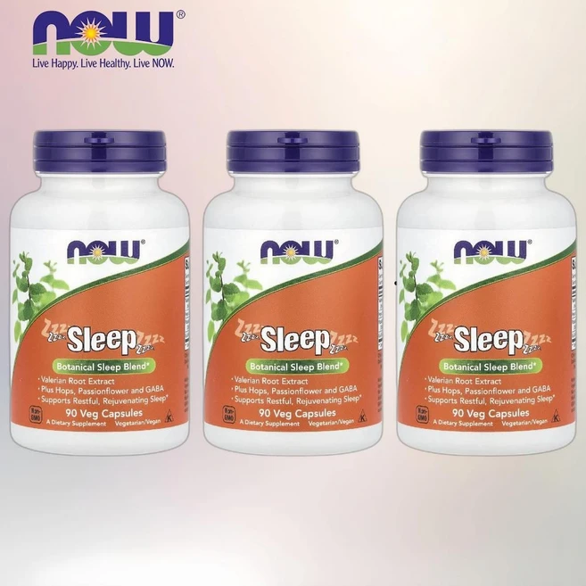 나우푸드 식물성 SLEEP 멜라토닌 무첨가 시계꽃 플라보노이드 90 베지캡슐 2+1, 90정 - 쿠팡