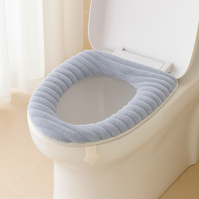 포근 골지 극세사 변기시트 커버 4color, 1개, 그레이