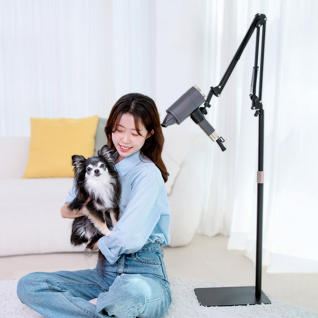 전 제품호환 편하데이 높이조절 드라이기 거치대 스탠드, 블랙, 1개