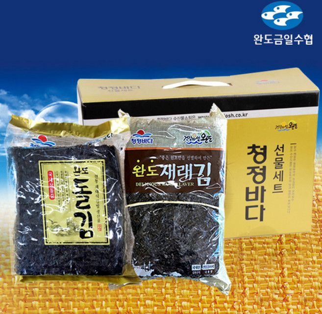 완도금일수협 청정바다 돌김+재래김 선물세트, 1개