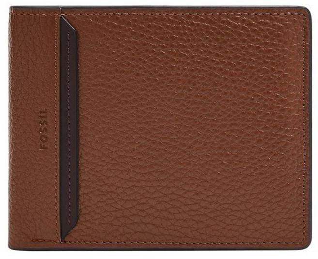 Fossil 남성용 바이폴드 패스케이스 지갑 헌팅턴 브라운 단일 사이즈 바이폴드 패스케이스 지갑