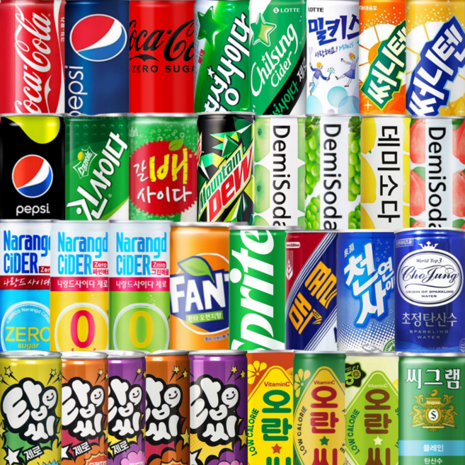 (당일출고)탄산음료 콜라 사이다 제로콜라 제로사이다 나랑드사이다 데미소다 맥콜 천연사이다, 코카콜라 제로(190ml x 30캔), 190ml, 30개