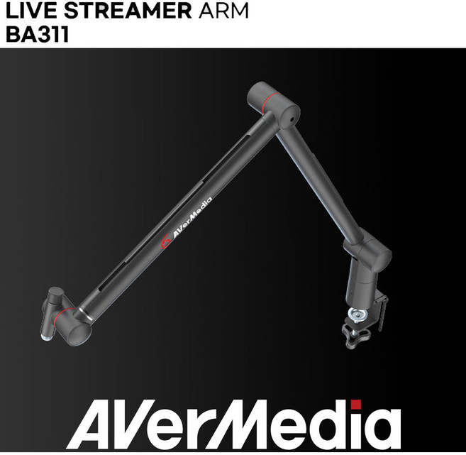 [당일출고] 에버미디어 마이크 스탠드 ARM BA311 붐 암 탁상용 거치대 굴절 관절 마이크대 방송용 스탠드_리뷰쿠폰