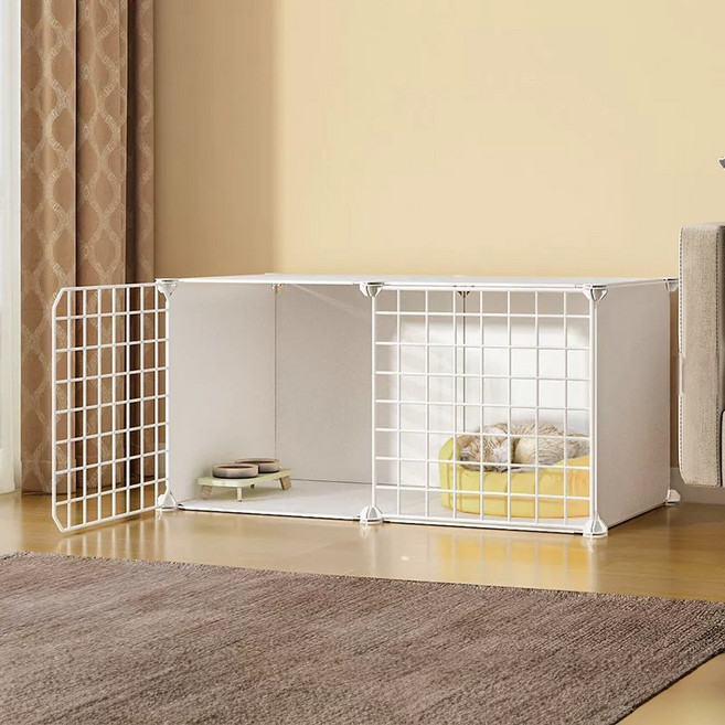 Tiger Pavilion 고양이용 초대형 케이지 1단, 화이트, 1개