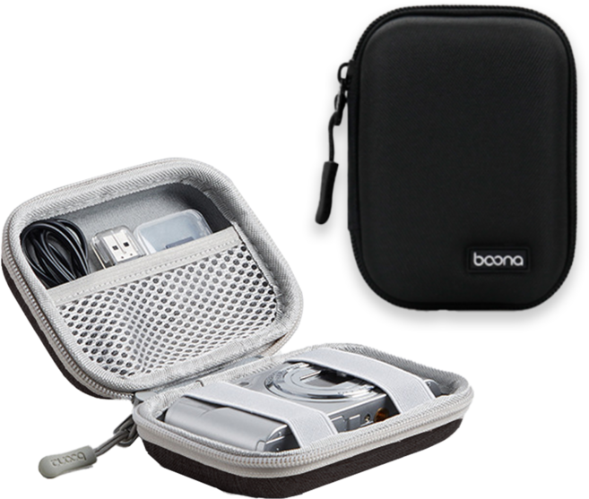 더심플러 디카 네모 케이스 / 미니 디지털카메라 전용 휴대용 가방 / 옛날 미러리스 컴팩트 사진기 파우치 / 콤팩트 똑딱이 카메라 보관, 오리지널 EVA, 1개, 블랙