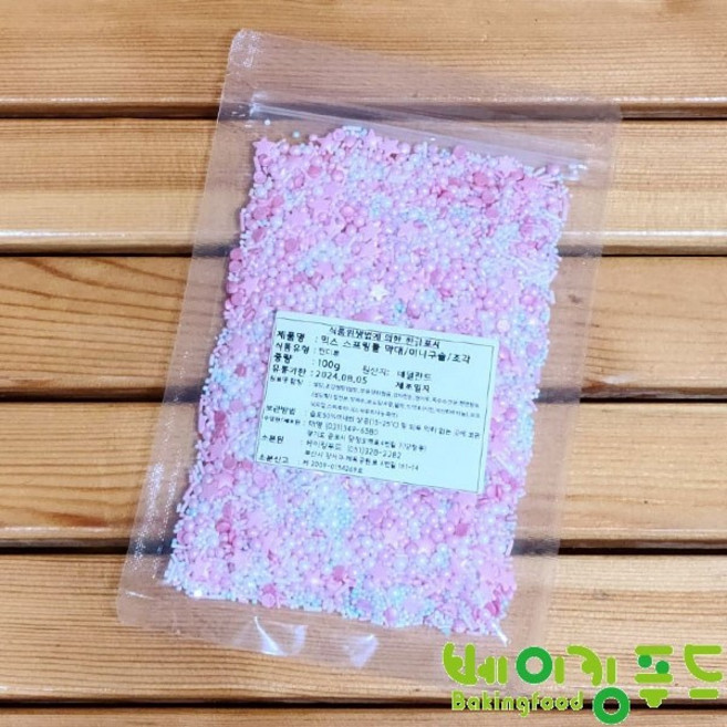 베이킹얌 트윙클 스프링클 미니구슬 파스텔믹스, 1개, 100g
