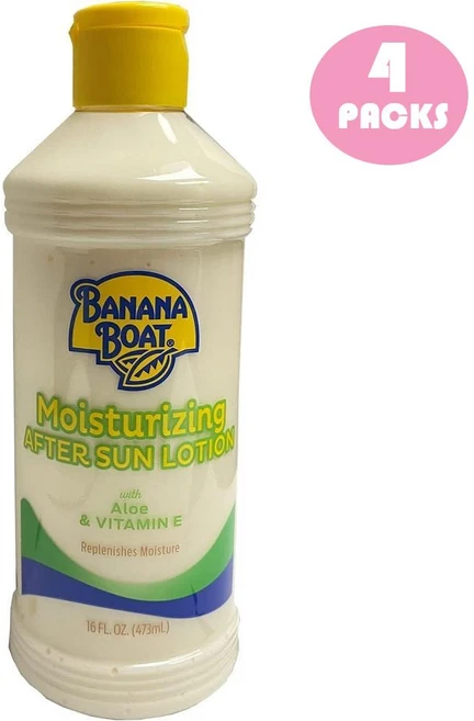 Banana Boat Aloe After Sun Lotion 바나나보트 모이스처라이징 알로에 애프터선 로션 비타민E 473ml 4팩 - 쿠팡