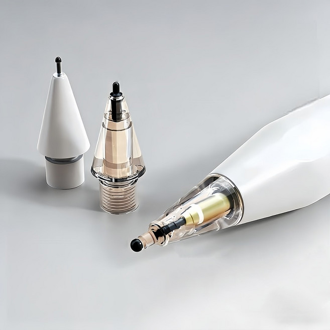 Apple Pencil 替換筆尖 彈力阻尼靜音筆頭, 原色, 4顆裝-滿足不同需求