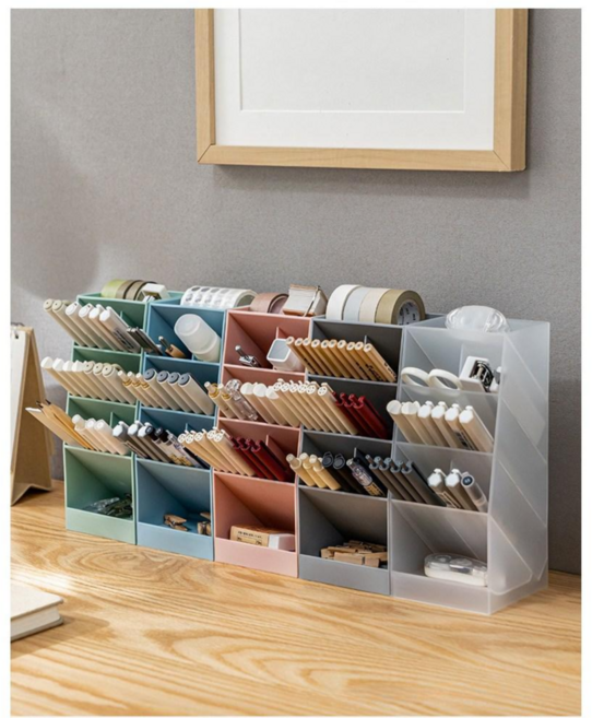 야스무 데스크 연필꽂이 오거나이저 책상정리함, 1개, 클리어