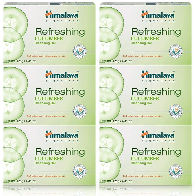 Himalaya 히말라야 리프레싱 큐컴버 클렌징 바 비누 125g 6개 - 쿠팡