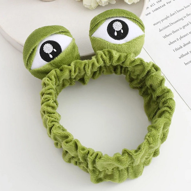 토이즈데이 슬픈 개구리 봉제 여행용 구디백 단체 선물, 1개, 세안 해어밴드, 10cm