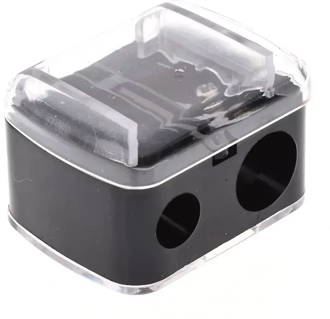 아이 라이너 눈썹 연필 학생 소녀 정밀 립스틱 화장품 연필 깎이 도구에 대한 플라스틱 이중 구멍 연필 깎, 01 black