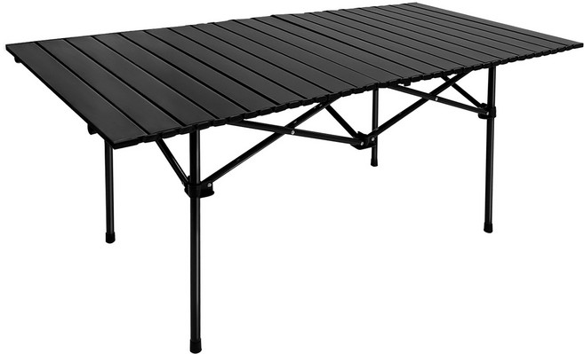 안노억 접이식 캠핑 테이블 접이식 알루미늄 대용량 휴대용, 블랙