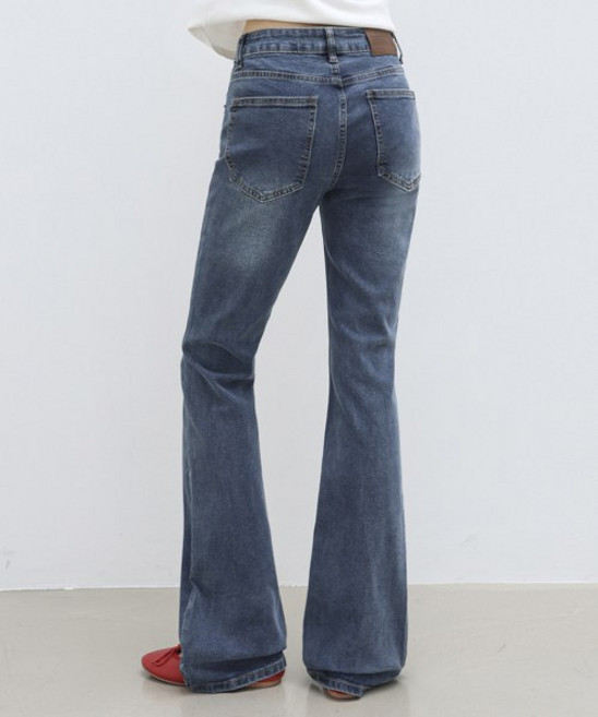 밀리언코르 7160 캣 브러쉬 슬림 진청 부츠컷 데님팬츠