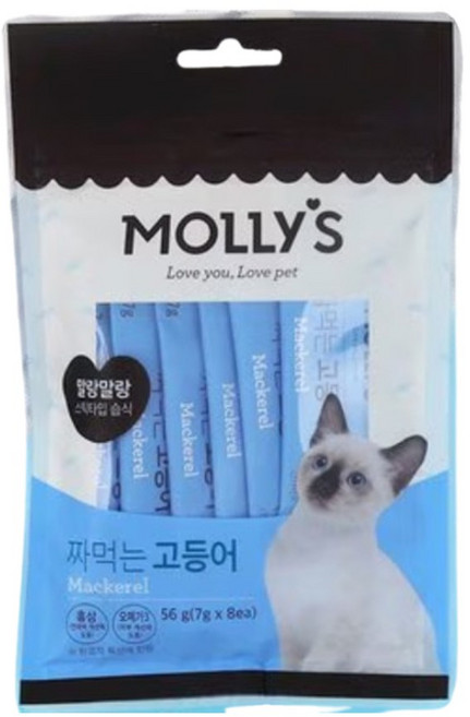 몰리스 짜먹는 스틱, Fish고등어, 56g, 3개