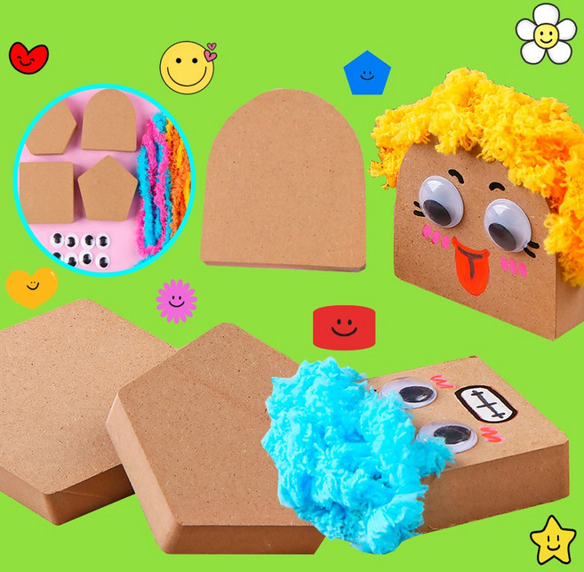 전통 민속놀이 우드 비석 치기 무지 세트 모루 눈알 꾸미기 채색놀이 스티커꾸미기, 1세트